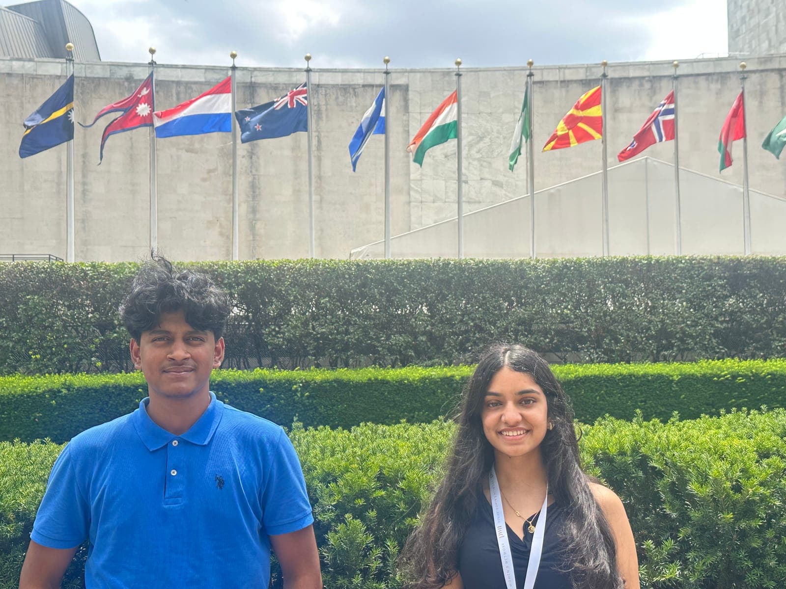 DTC members at the United Nations flag row in New York